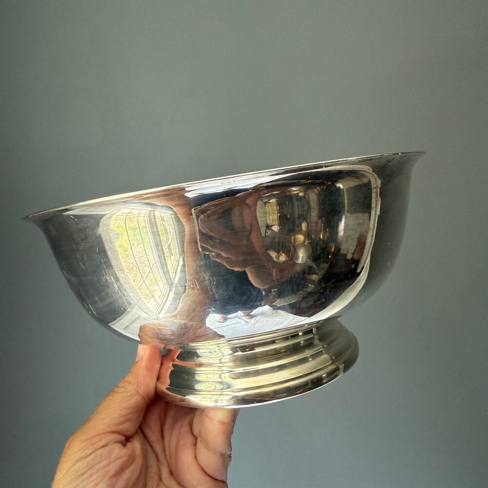 Vintage Gorham Silverplate Paul Revere Bowl YC780 Electroplated Footed 8"
